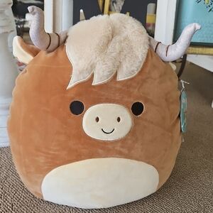 *SOLD* Squishmallows Calton Brown and Cream Stuffed Animal